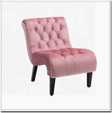 Latitude Run COOLMORE Modern Velvet Armless Accent Living Room Chair / Leisure ChairUpholstered Fabric Button Comfortable Chair with Wooden Legs for Bedroom Livi