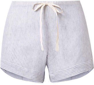 Pour Les Femmes Striped Linen Pajama Shorts - Gray