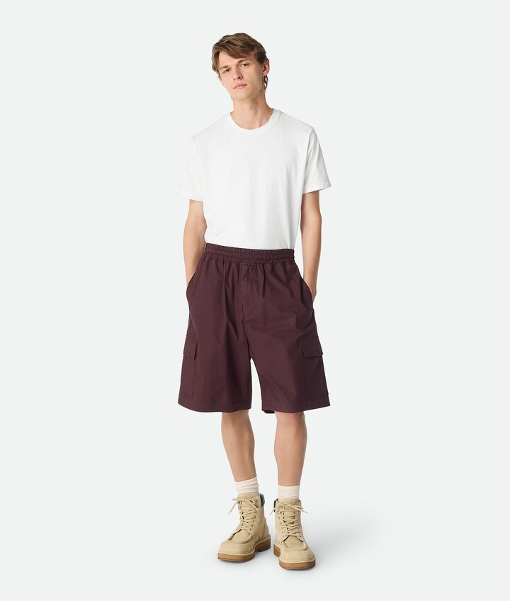 Bottega Veneta Resinated Cotton Cargo Shorts