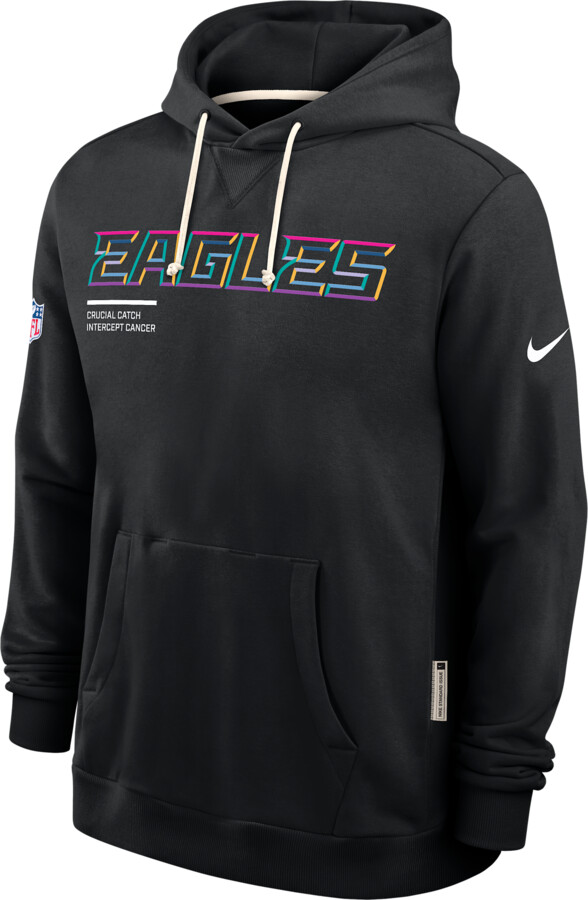 Philadelphia Eagles Crucial Catch Sideline Nike Men's Dri-FIT NFL Pullover Hoodie in Black | 03AZ00AZUR-HAT