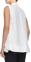 Thumbnail for your product : Brunello Cucinelli Sleeveless Layered-Hem Blouse