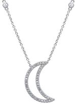 Thumbnail for your product : Crislu Platinum & Cubic Zirconia Moon Pendant Necklace
