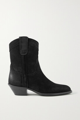Saint Laurent Eastwood Distressed Suede Ankle Boots