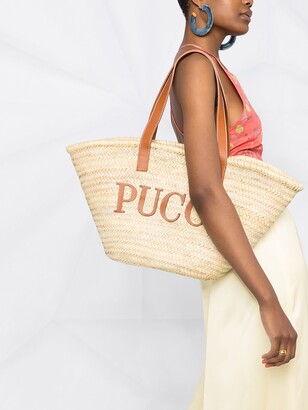 Pucci Large Straw Tote Bag