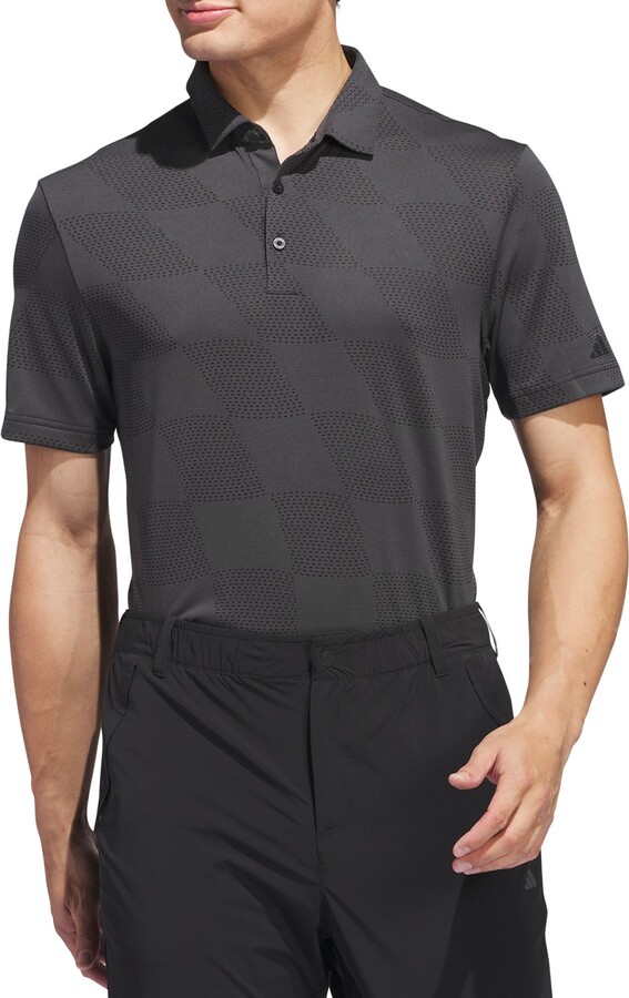 adidas Men's Ultimate365 Textured Jacquard Golf Polo, Medium, Black