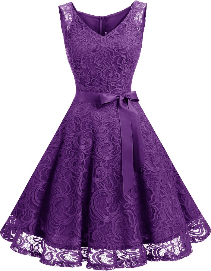 Amazon purple lace dress Clearance