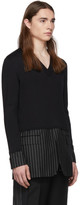 Thumbnail for your product : Burberry Black Silk Pinstripe Sweater