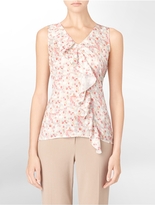 Thumbnail for your product : Calvin Klein Jeans Printed Sleeveless Ruffle Top
