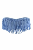 Thumbnail for your product : L-Space Swimwear Dolly Knotted Fringe Bandeau Bikini Top in Powder Blue
