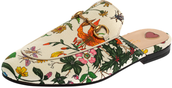 gucci floral mules