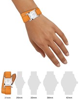 Thumbnail for your product : Hermes Heure H 21MM Stainless Steel & Leather Double-Wrap Strap Watch