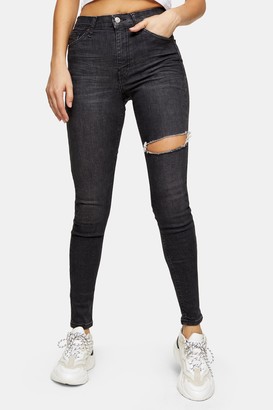 thigh ripped jeans womens
