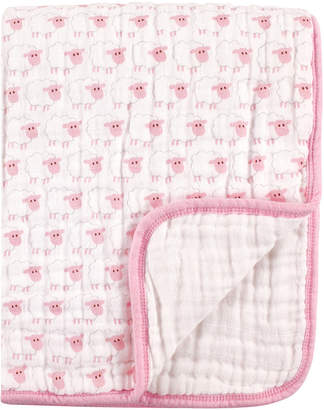 Hudson Baby 46'' x 46'' Pink Sheep Tranquility Stroller Blanket