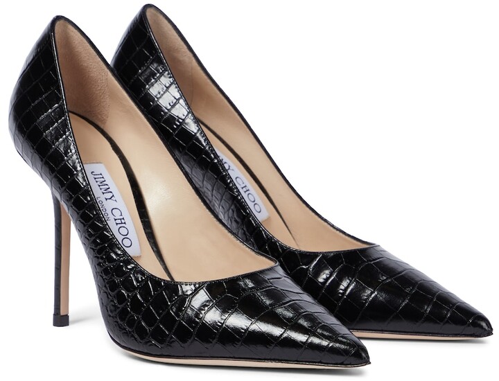 black crocodile heels