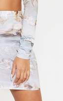 Thumbnail for your product : PrettyLittleThing Grey Renaissance Printed Mini Skirt