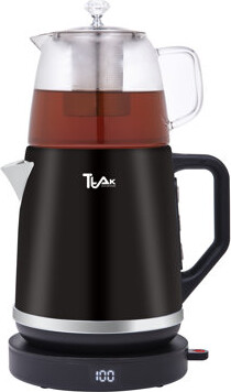Ttak Houseware Electric Tea Maker With Glass Teapot, 1.8 Stainless Steel Kettle, Digital Temperature Display, Keep Warm Function – Persian Turkish Samovar Style Hot