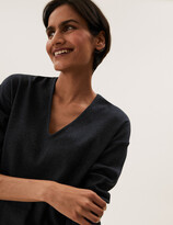 Thumbnail for your product : Marks and Spencer Cotton Ribbed V-Neck Longline Top