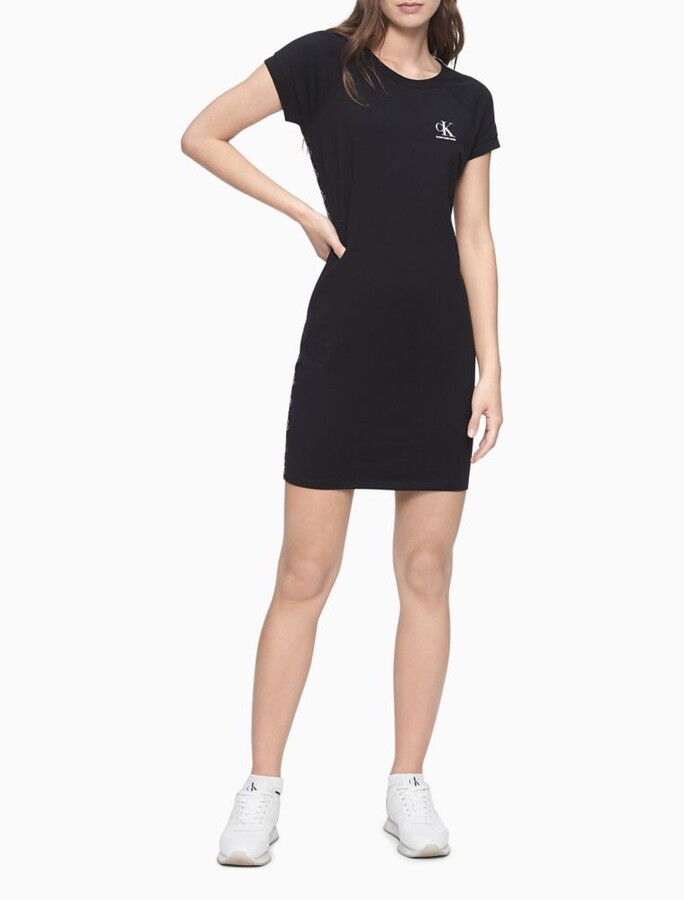 Calvin Klein Logo Tape T-Shirt Dress - ShopStyle
