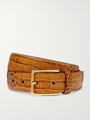 Andersons Croc-effect Leather Belt - Tan
