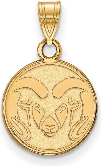 Black Bow Jewelry Co. BlackBowJewelry14kYellowGoldColoradoStateRamsNCAASmallDiscPendant