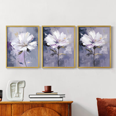 Lark Manor Floral Study Series CXLV -Set Of 3 Framed Giclee Prints -Ready to