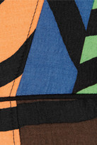 Thumbnail for your product : Tibi Zebra Maze printed wool and silk-blend top