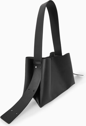 COS Leather Mini Shoulder Bag in Black