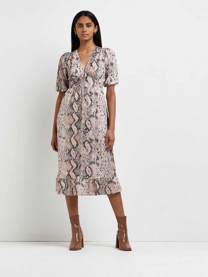 snake print midi dress