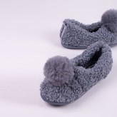 Thumbnail for your product : Dora Cosy Pom Ballerina Slippers In Grey