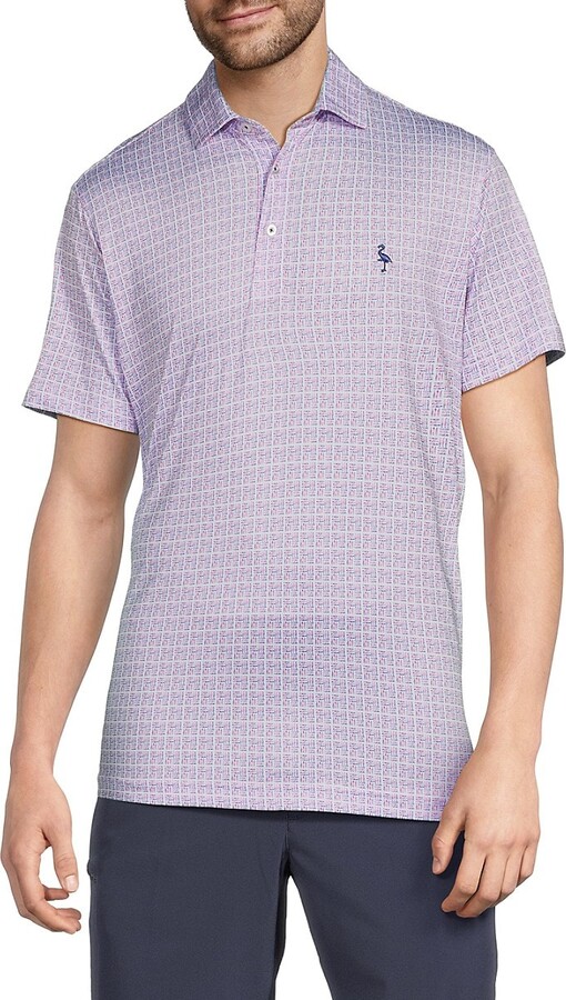 Tailorbyrd Geometric Print Performance Polo Shirt