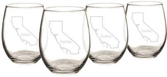 Cathy's Concepts CATHYS CONCEPTS Set of 4 Home State Stemless Wine Glasses