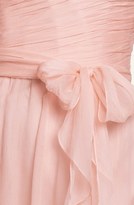 Thumbnail for your product : Amsale One-Shoulder Crinkle Silk Chiffon Dress