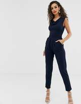 Thumbnail for your product : Outrageous Fortune cowl front jumpsuit in navy