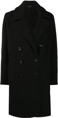 Emporio Armani Boxy Fit Knitted Double-Breasted Coat