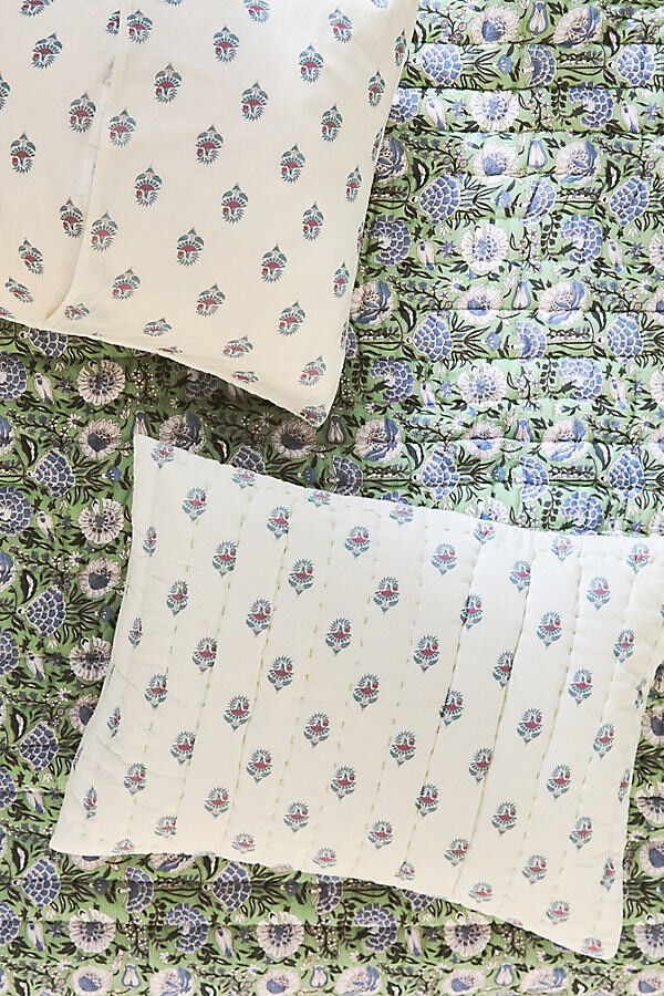By Anthropologie Cotton Voile Printed Pillow Shams Set of 2