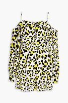 Thumbnail for your product : Diane von Furstenberg Susanna cold-shoulder leopard-print crepe playsuit
