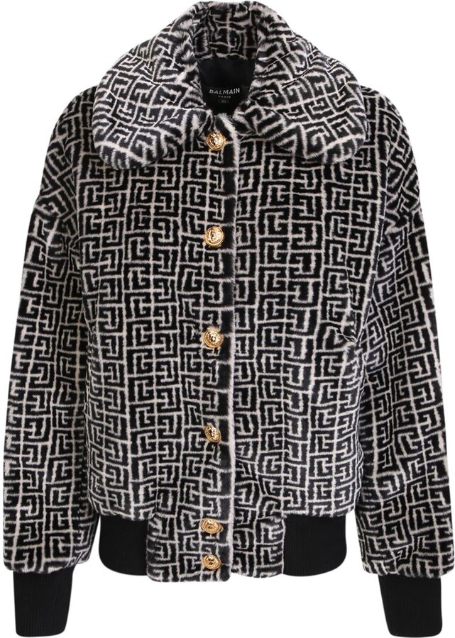 Balmain Pb Monogram Patterned Coat. Iconic And Timeless Motif, Hallmark