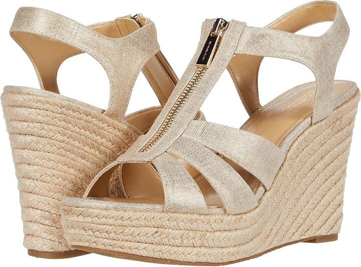 michael kors berkley wedge pale gold