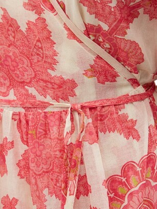 ALÉMAIS Alemais - Juno Paisley-print Cotton-voile Wrap Dress - Pink