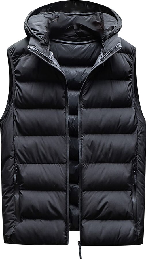 Men's Sleeveless Jacket Puffer Vest Stand Collar Gilet Waistcoat Padded Bodywarmer Zipped Winter Coats 