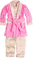Thumbnail for your product : Swankie Blankie Dot-Print Satin Pajama Set & Dot Plush-Stripe Robe