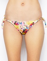 Thumbnail for your product : ASOS Buttercup Floral Micro Brazilian Tie Side Bikini Pant