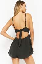 Thumbnail for your product : Forever 21 Floral Crochet Tie-Back Romper