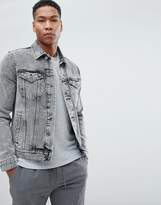 Thumbnail for your product : Selected Homme+ Denim Jacket With Back Hawaii Flocking