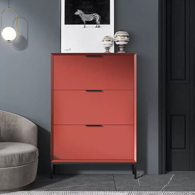 Ebern Designs Red Manufactured wood Shoe Storage