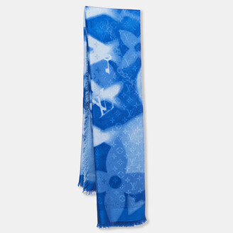Louis Vuitton Blue X-Ray Chale Monogram Silk & Wool Shawl - ShopStyle  Scarves & Wraps