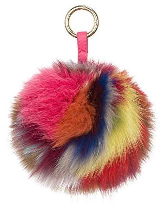 LITHER Large Genuine Fox Fur Pom Pom Keychain Bag Charm Fluffy Fox Fur Ball