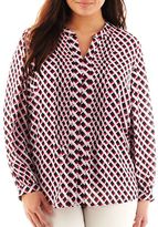 Thumbnail for your product : Liz Claiborne Pintuck Blouse with Cami - Plus