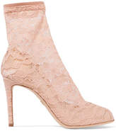 Dolce & Gabbana - Stretch-lace And Tulle Sock Boots - Neutral