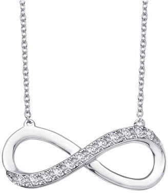 Lafonn Classic Sterling Silver Platinum Plated Lassire Simulated Diamond Necklace (0.26 CTTW)